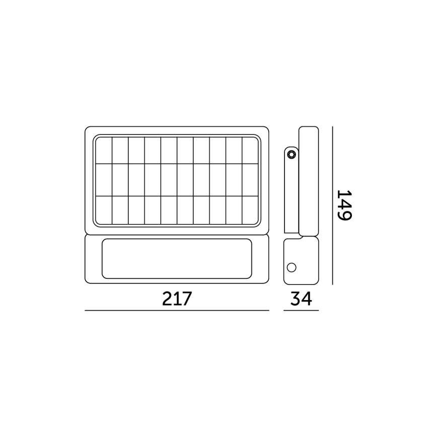 LED solcelleprojektør med sensor LED/5W/3,7V 4000K IP65 3000 mAh