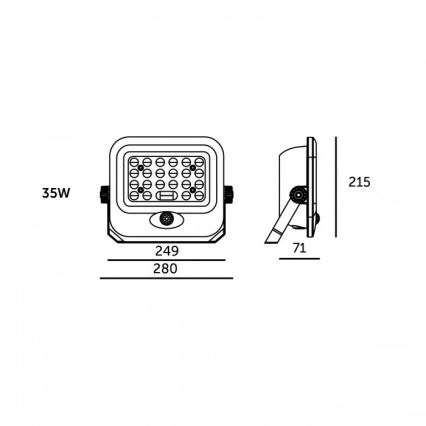 LED-solcelleprojektør med sensor MHCS LED/35W/3,2V 3000/4000/6500K IP65 15000 mAh + fjernbetjening