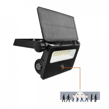 LED solcelledrevet reflektor med sensor NCS G2 LED/10W/3,7V 3000/4000/6500K IP54 1800 mAh