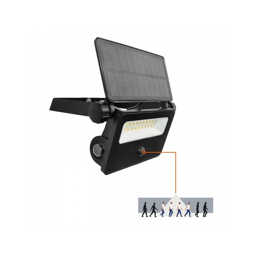 LED solcelledrevet reflektor med sensor NCS G2 LED/10W/3,7V 3000/4000/6500K IP54 1800 mAh