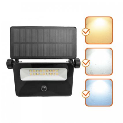 LED solcelledrevet reflektor med sensor NCS G2 LED/10W/3,7V 3000/4000/6500K IP54 1800 mAh