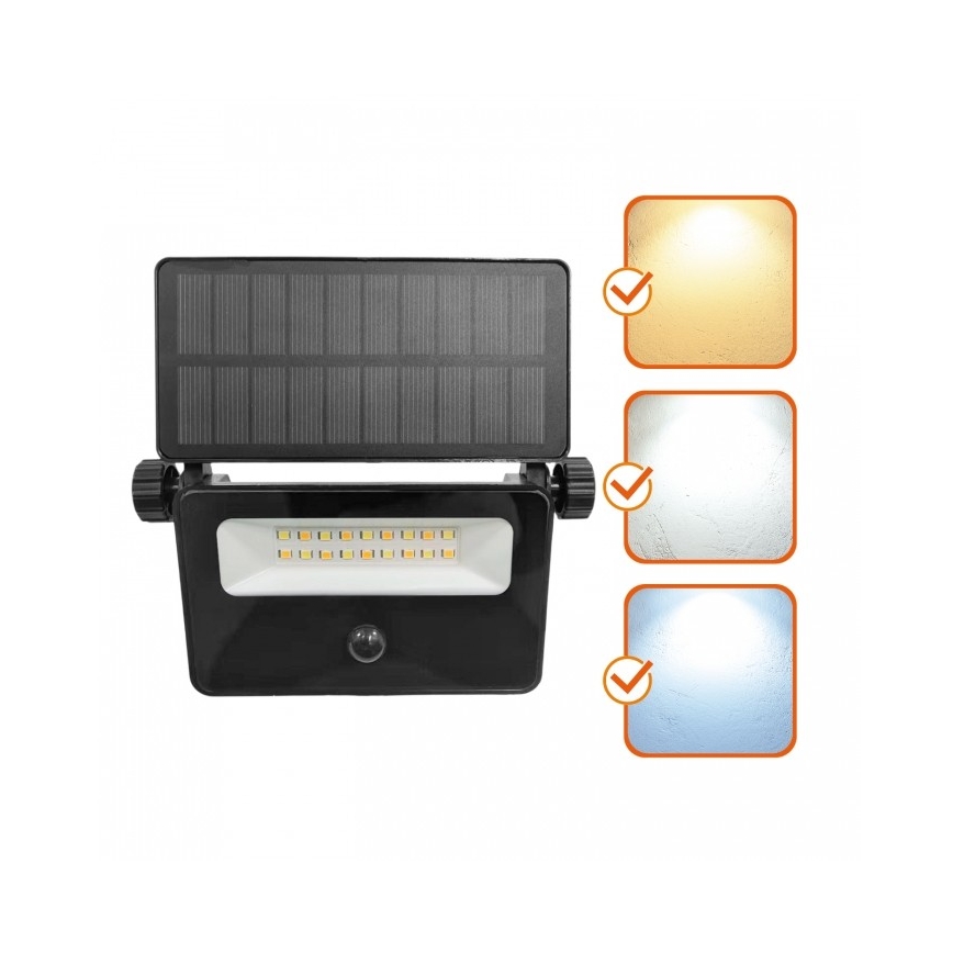 LED solcelledrevet reflektor med sensor NCS G2 LED/10W/3,7V 3000/4000/6500K IP54 1800 mAh