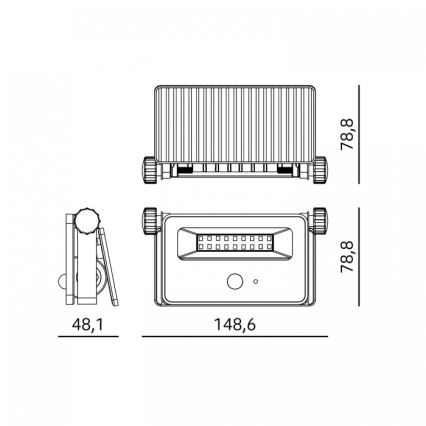 LED solcelledrevet reflektor med sensor NCS G2 LED/10W/3,7V 3000/4000/6500K IP54 1800 mAh