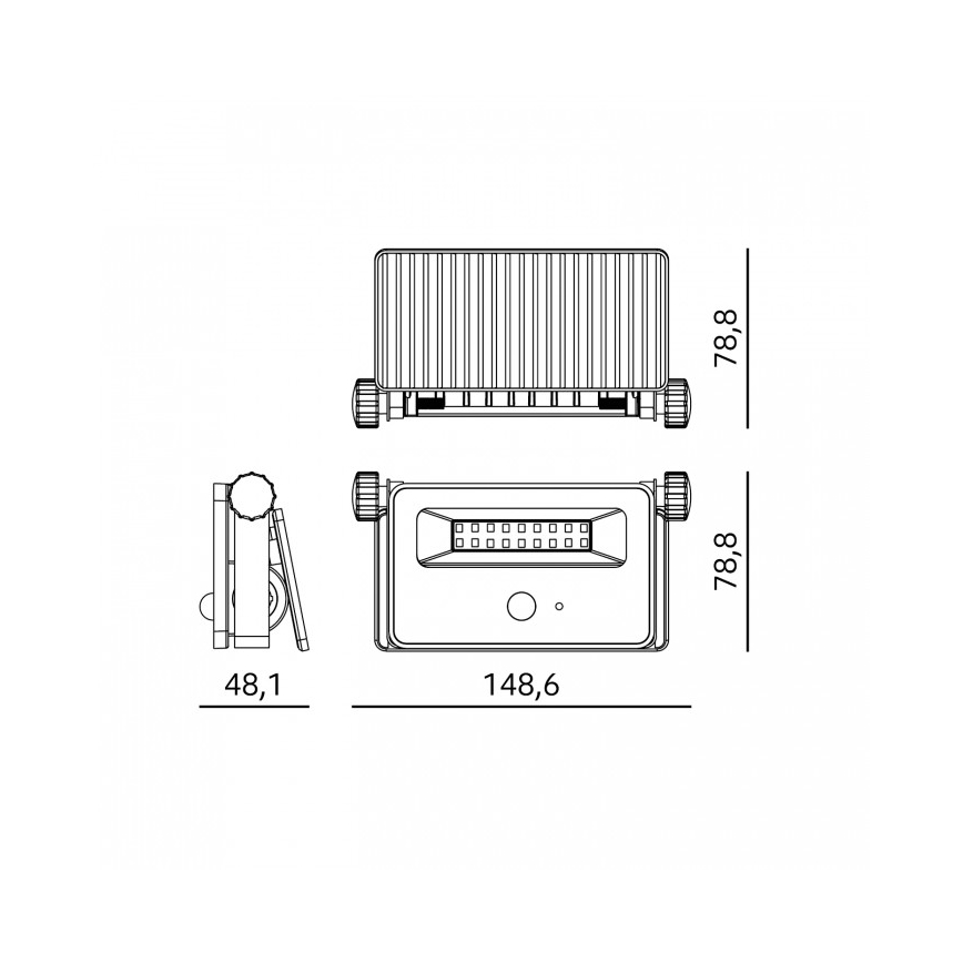 LED solcelledrevet reflektor med sensor NCS G2 LED/10W/3,7V 3000/4000/6500K IP54 1800 mAh