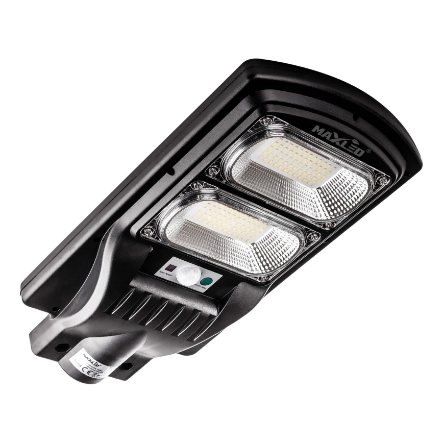 LED Soldrevet gadelampe m. sensor dæmpbar LED/120W/6V 6500K IP65 sort + fjernbetjening