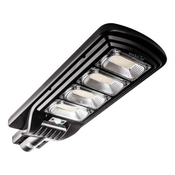 LED Soldrevet gadelampe m. sensor dæmpbar LED/240W/6V 6500K IP65 sort + fjernbetjening