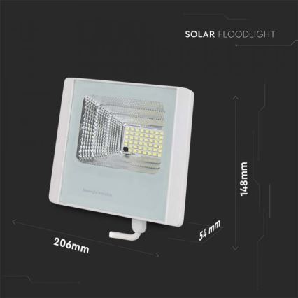 LED Soldrevet projektør LED/12W/3,2V IP65 4000K + fjernbetjening