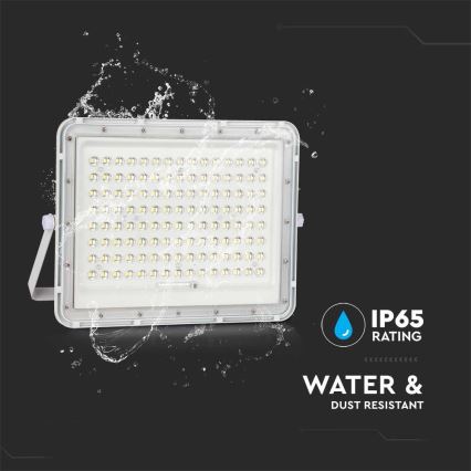 LED Soldrevet projektør LED/20W/3,2V 6400K hvid IP65 + fjernbetjening