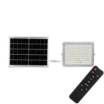 LED Soldrevet projektør LED/20W/3,2V 6400K hvid IP65 + fjernbetjening