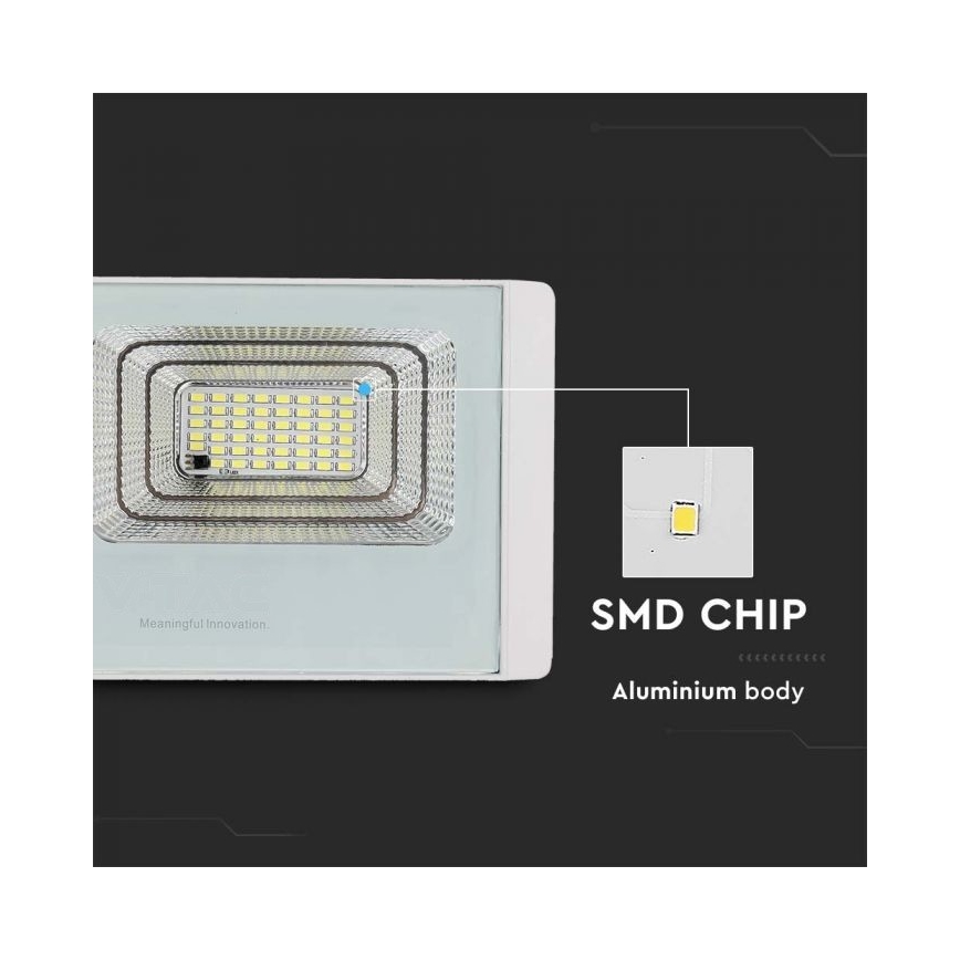 LED Soldrevet projektør LED/20W/3,2V IP65 4000K + fjernbetjening