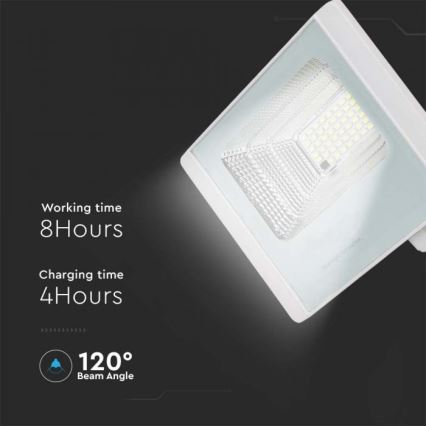 LED Soldrevet projektør LED/20W/3,2V IP65 4000K + fjernbetjening