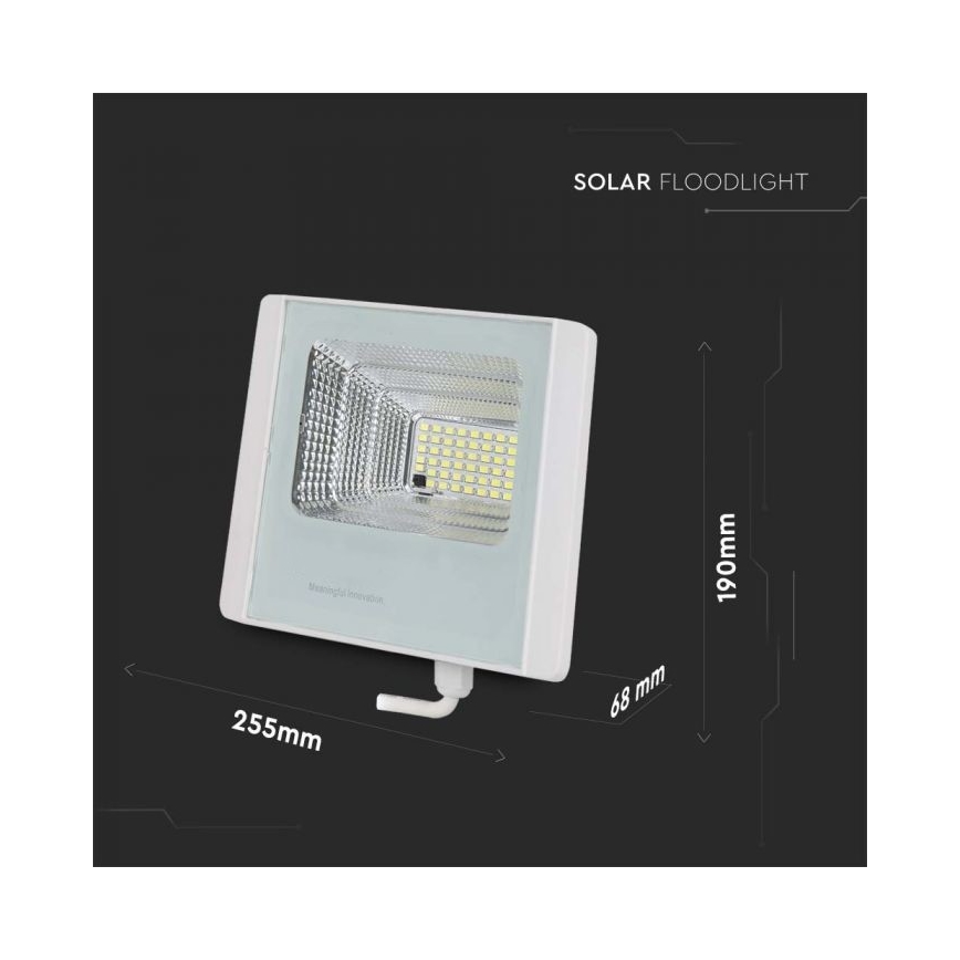 LED Soldrevet projektør LED/20W/3,2V IP65 4000K + fjernbetjening