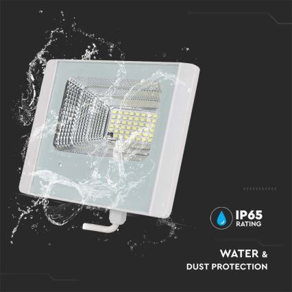 LED Soldrevet projektør LED/20W/3,2V IP65 6400K + fjernbetjening