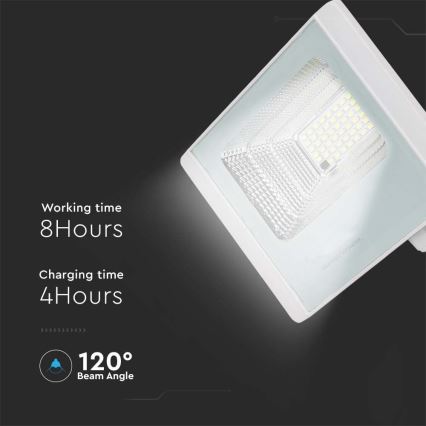 LED Soldrevet projektør LED/20W/3,2V IP65 6400K + fjernbetjening