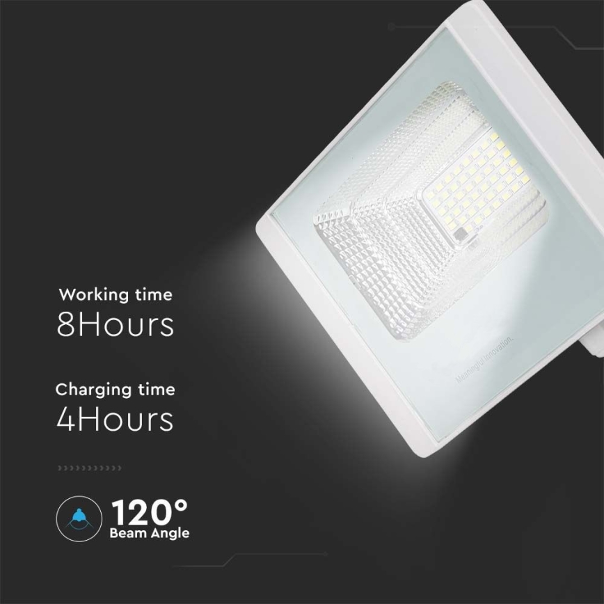 LED Soldrevet projektør LED/20W/3,2V IP65 6400K + fjernbetjening