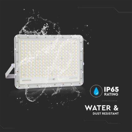 LED Soldrevet projektør LED/30W/3,2V 4000K hvid IP65 + fjernbetjening