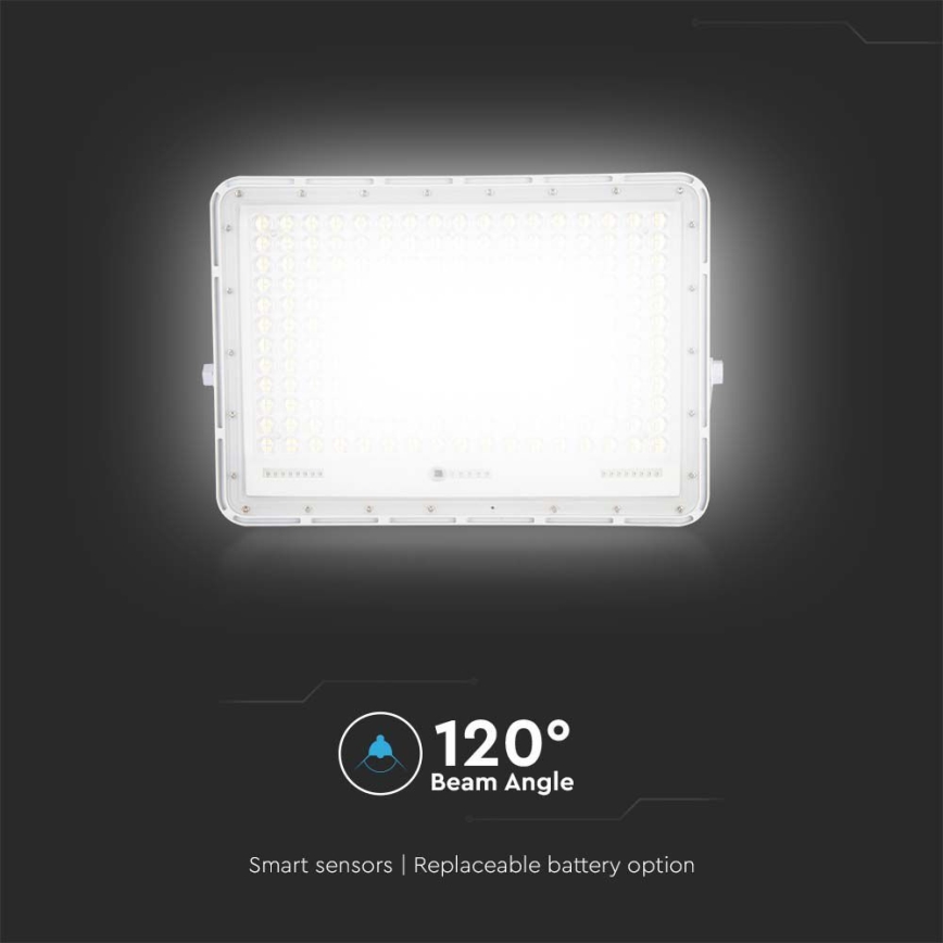 LED Soldrevet projektør LED/30W/3,2V 4000K hvid IP65 + fjernbetjening