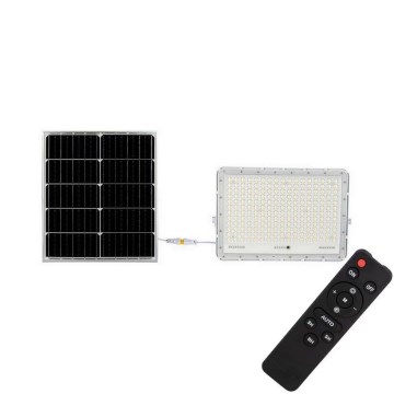 LED Soldrevet projektør LED/30W/3,2V 4000K hvid IP65 + fjernbetjening