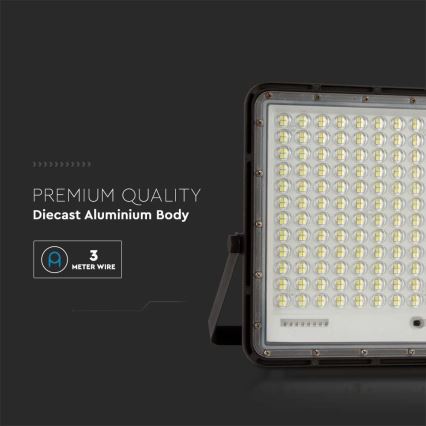 LED Soldrevet projektør LED/30W/3,2V 4000K sort IP65 + fjernbetjening