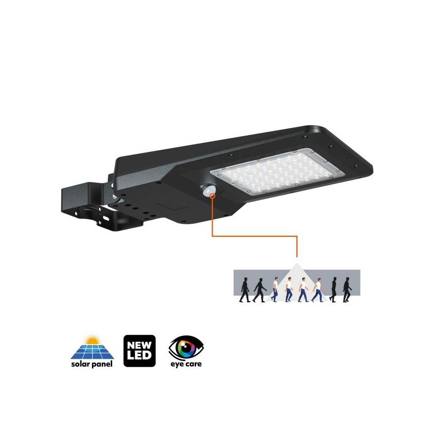 LED solcelledrevet gadelampe med sensor STREET LED/20W/7,4V 3000/4000/6000K IP65 5400 mAh