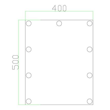LED-spejl med belysning 9xLED/1W/230V 3000/4000/6000K 50x40 cm IP44