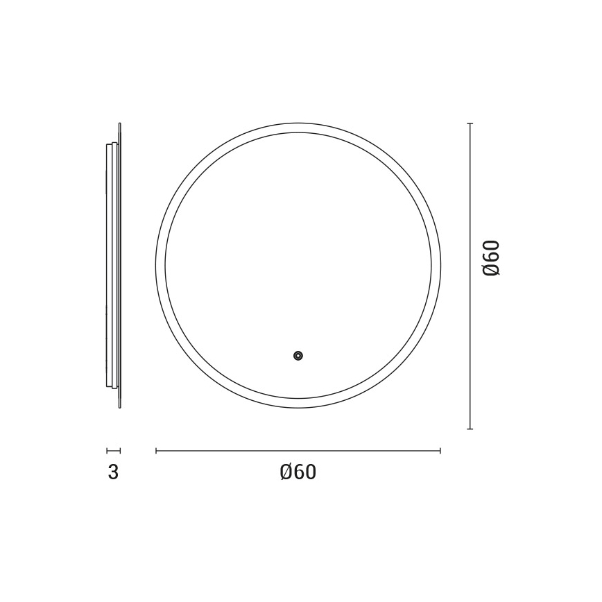 LED spejl med lys LED/15W/230V 4000K IP44