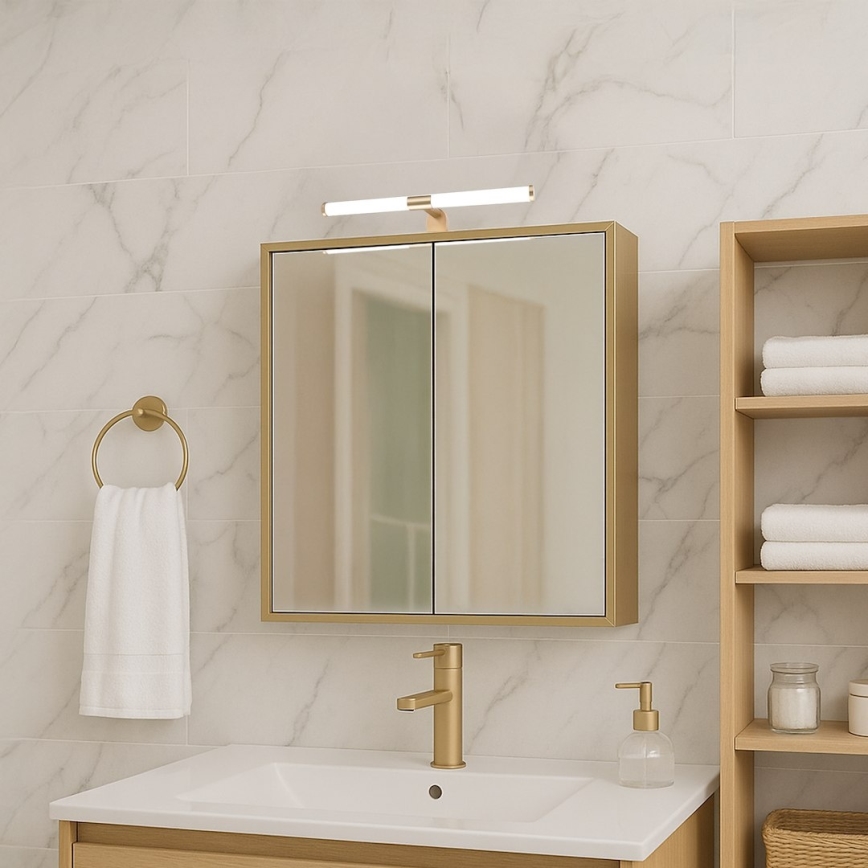 LED-spejlbelysning til badeværelse 2-i-1 APA LED/6W/230V 40 cm IP44 guld