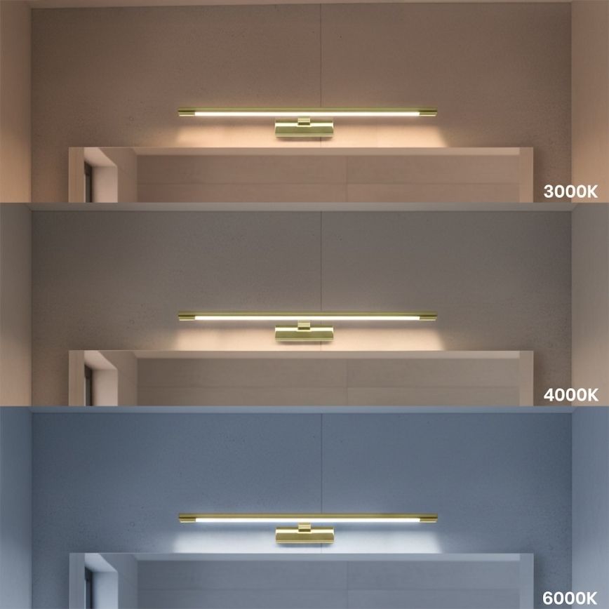 LED-spejlbelysning til badeværelset KLIMT LED/12W/230V 3000/4000/6000K 60 cm IP44 guld