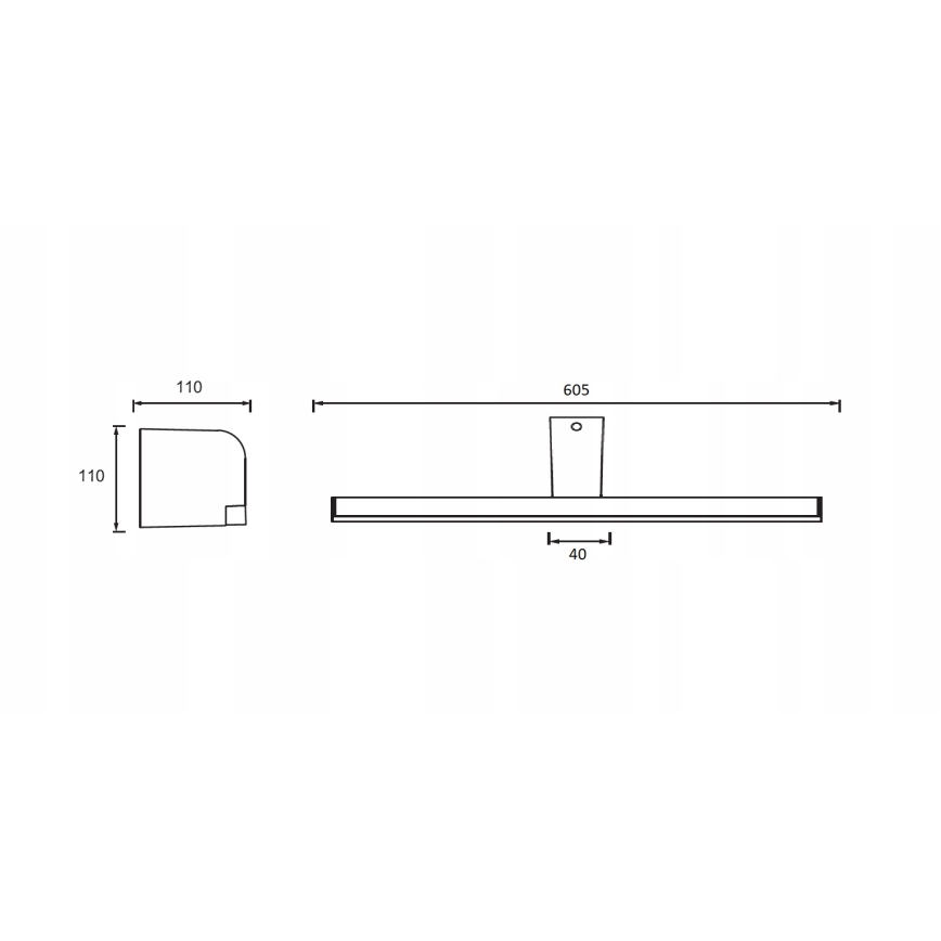 LED spejlbelysning til badeværelse LED/14W/230V 60,5 cm IP44 blank krom