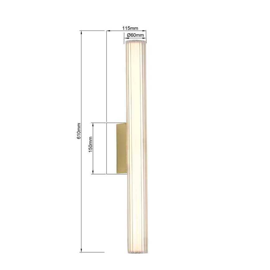 LED-belysning til badeværelsesspejl LINEA LED/12W/230V 3000/4000/6000K IP44 61 cm, guld