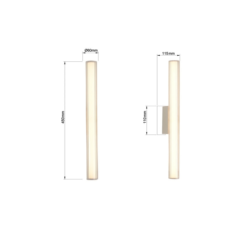 LED-spejlbelysning til badeværelse LINEA LED/8W/230V 3000/4000/6000K IP44 45 cm mat krom