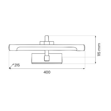 LED spejlbelysning til badeværelse VINCI LED/12W/230V 40 cm IP44 sort