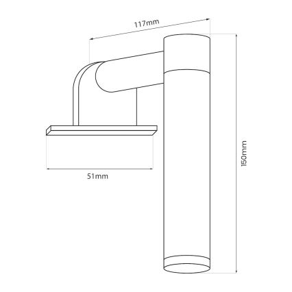 LED spejlbelysning til badeværelset APA MINI LED/4W/230V IP44 sort