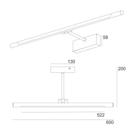 LED-spejlbelysning til badeværelset MIRROR LED/8W/230V 4000K IP44 60 cm sort