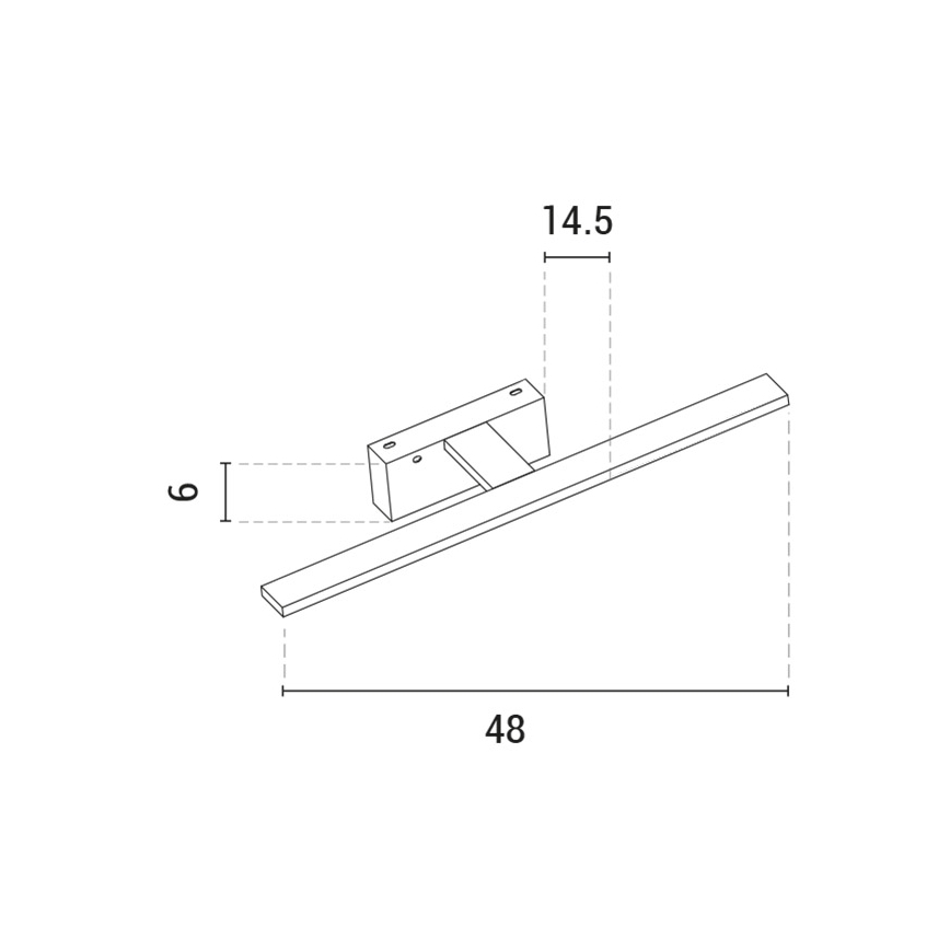 LED spejllampe LED/10W/230V 3000K skinnende krom