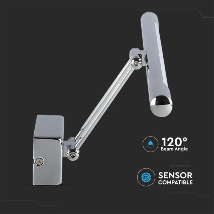 LED spejllampe LED/9W/230V 3000K 50 cm skinnende krom