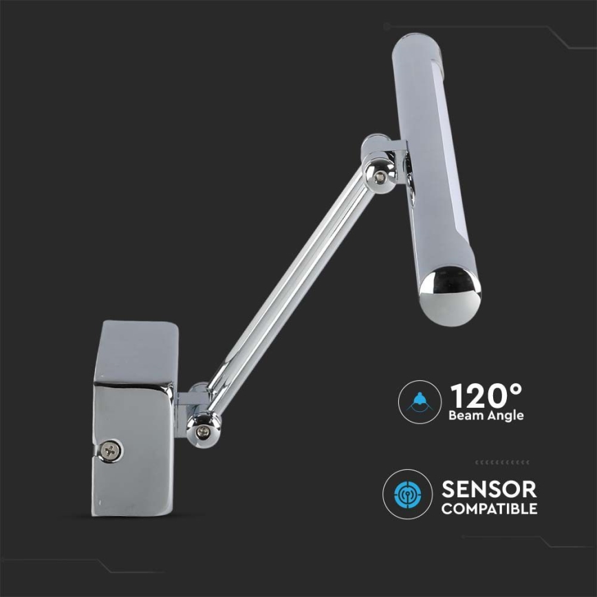 LED spejllampe LED/9W/230V 3000K 50 cm skinnende krom