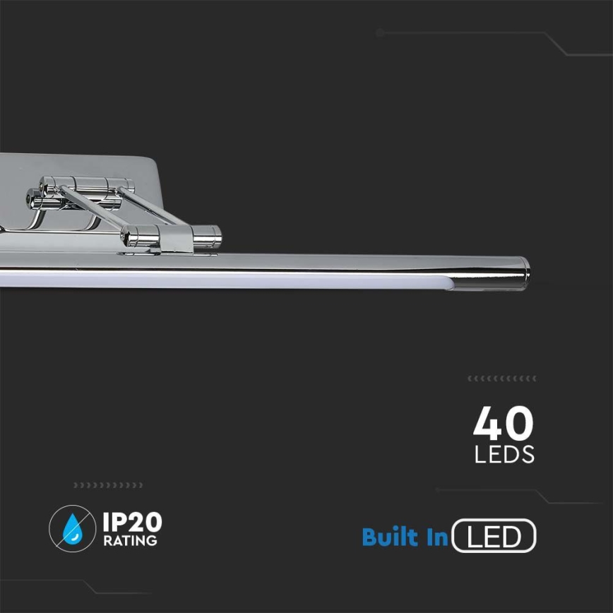 LED spejllampe LED/9W/230V 3000K 50 cm skinnende krom