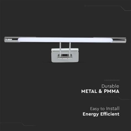 LED spejllampe LED/9W/230V 3000K 50 cm skinnende krom