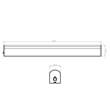 LED spejllampe til badeværelse ALEX LED/15W/230V 4000K 60 cm IP44 sort