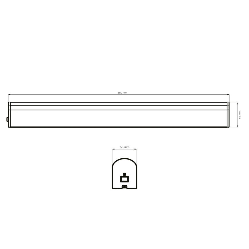 LED spejllampe til badeværelse ALEX LED/15W/230V 4000K 60 cm IP44 sort