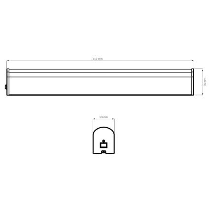 LED spejllampe til badeværelse ALEX LED/8W/230V 4000K 41 cm IP44 sort