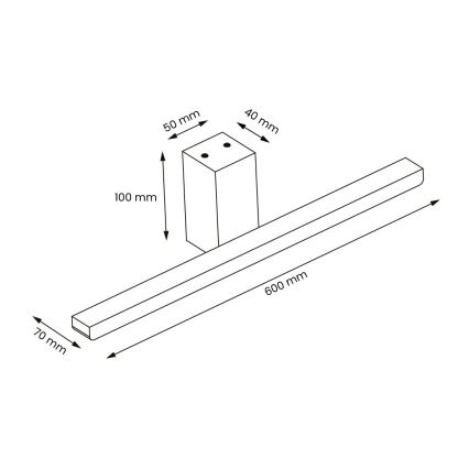 LED spejllampe til badeværelse ARTEMIS LED/13,8W/230V 4000K 60 cm IP44 sort