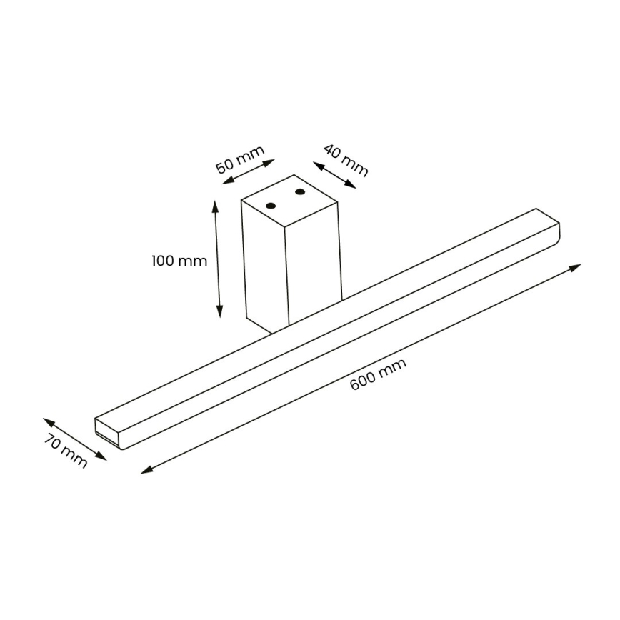 LED spejllampe til badeværelse ARTEMIS LED/13,8W/230V 4000K 60 cm IP44 sort
