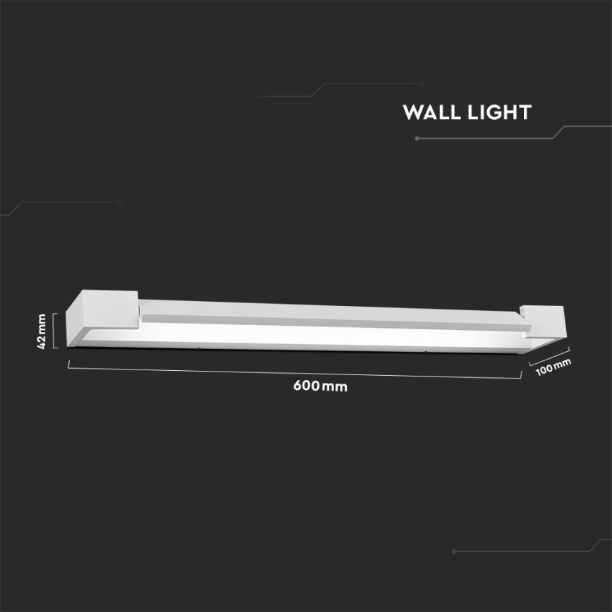 LED spejllampe til badeværelse LED/16W/230V 3000K IP44 60 cm hvid