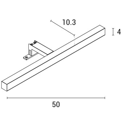 LED spejllampe til badeværelse LED/7W/230V 4000K 50 cm IP44 skinnende krom