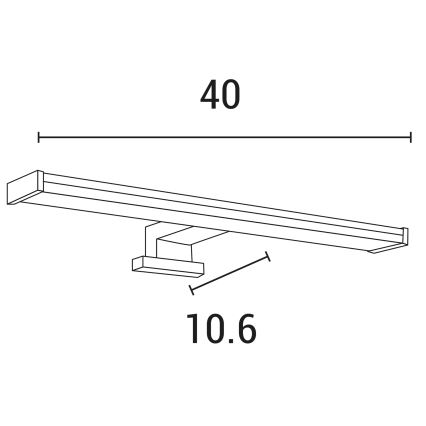LED spejllampe til badeværelse LED/8W/230V 3000K 40 cm IP44 skinnende krom