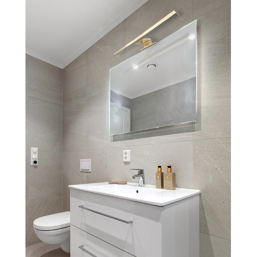 LED spejllampe til badeværelse LED/8W/230V 4000K 50 cm IP44 mat gylden