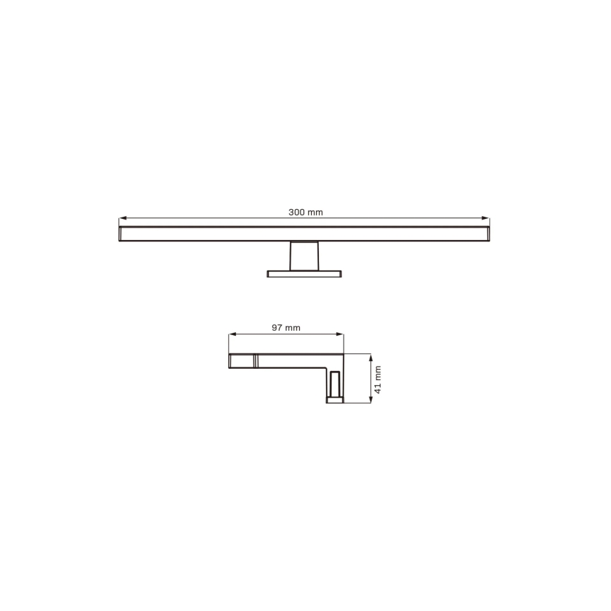 LED spejllampe til badeværelse MILOS LED/5W/230V 4000K 30 cm IP44 sort