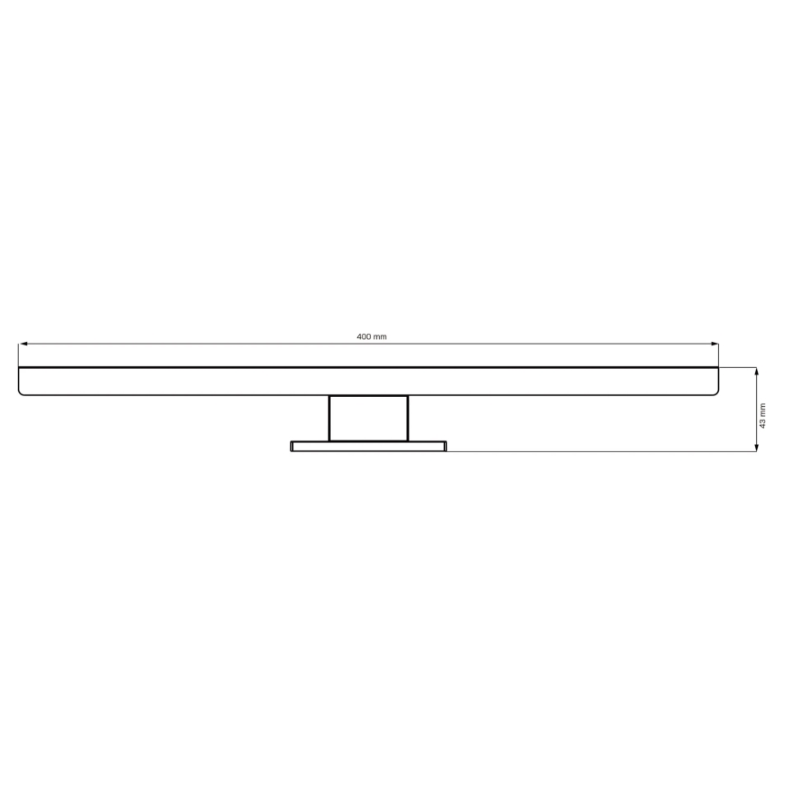 LED spejllampe til badeværelse SAMOS LED/8W/230V 4000K 40 cm IP44 sort